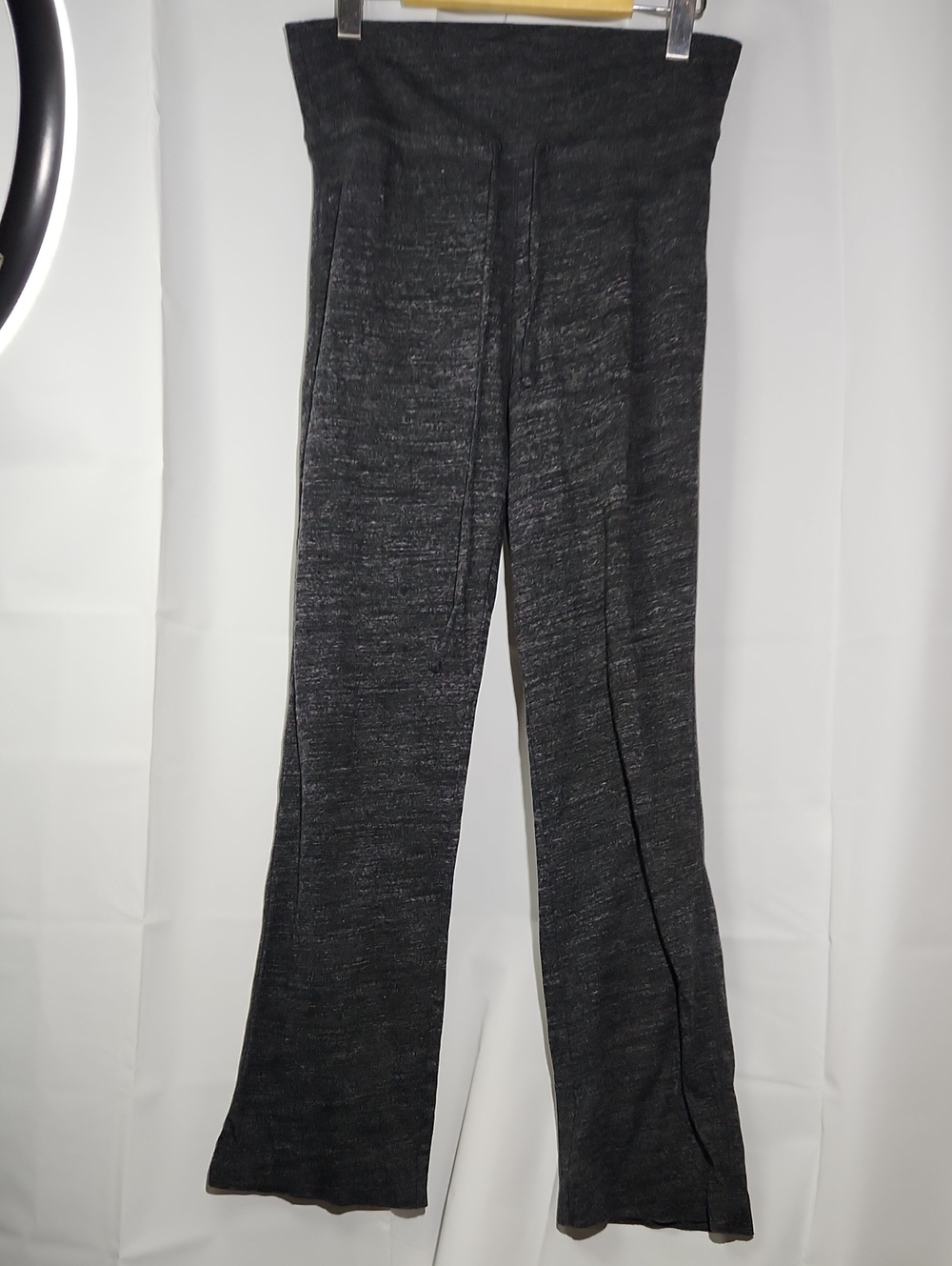 Joe Fresh Women's Tie Waist Charcoal Boot-Cut Knit Pants - XSmall